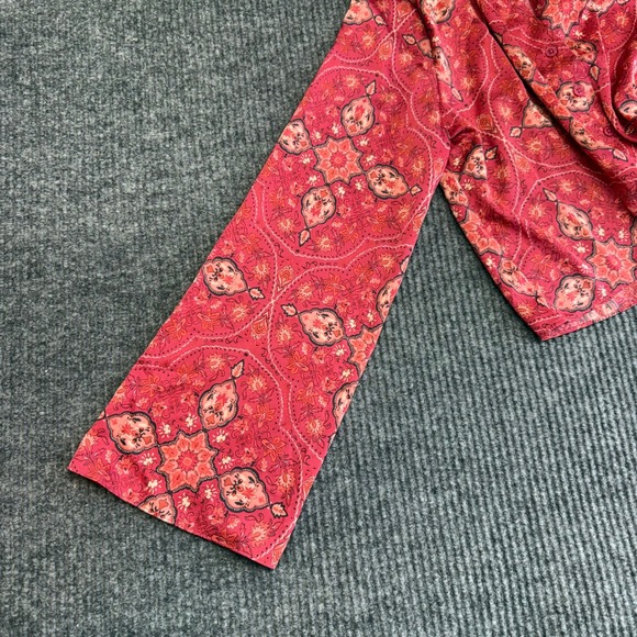 Rachel Zoe Pink Paisley Tie Front Blouse Women's Size S - Picture 4 of 11